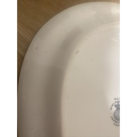 Johnson Brothers Semi Porcelain Serving Platter 14x10 Hop England Blue Gray - Picture 12 of 15